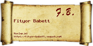 Fityor Babett névjegykártya